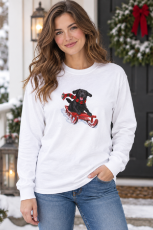 Downhill Dash Black Lab Unisex Long Sleeve Tee
