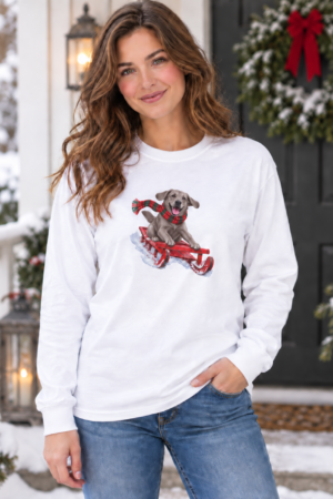 Downhill Dash Silver Lab Unisex Long Sleeve Tee