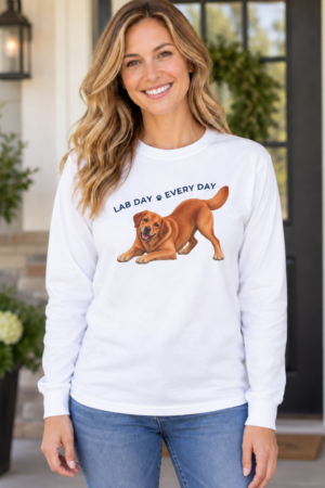 Lab Day Every Day Fox Red Lab Unisex Long Sleeve Tee