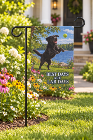 The Best Days are Lab Days Black Lab Garden Flag