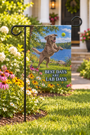 The Best Days are Lab Days Silver Lab Garden Flag