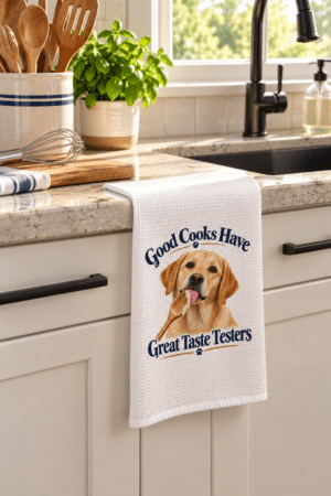 Good Cooks Have Great Taste Testers Yellow Labrador Microfiber Tea Towel