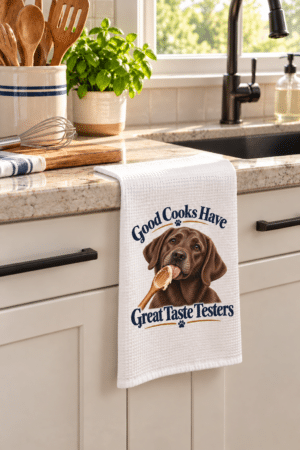 Good Cooks Have Great Taste Testers Chocolate Labrador Microfiber Tea Towel